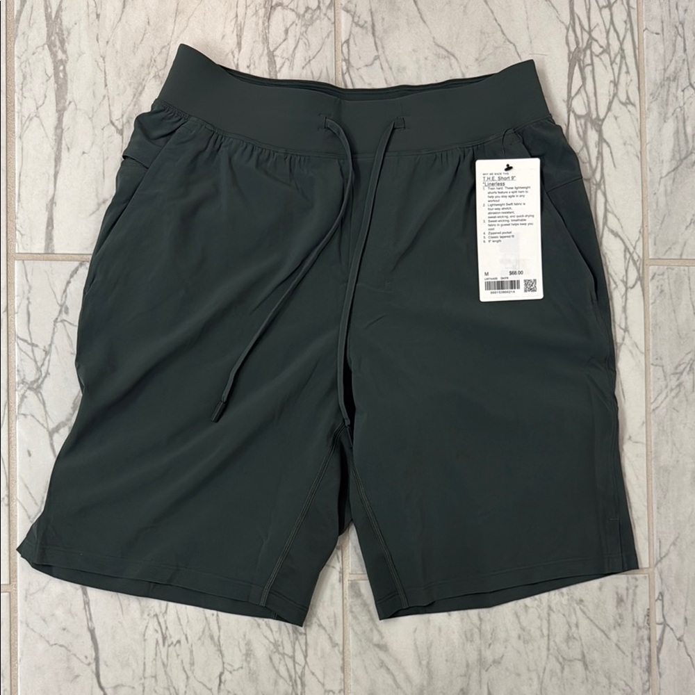 Lululemon liner-less olive green shorts